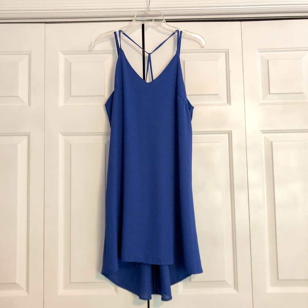 Royal blue high low dress